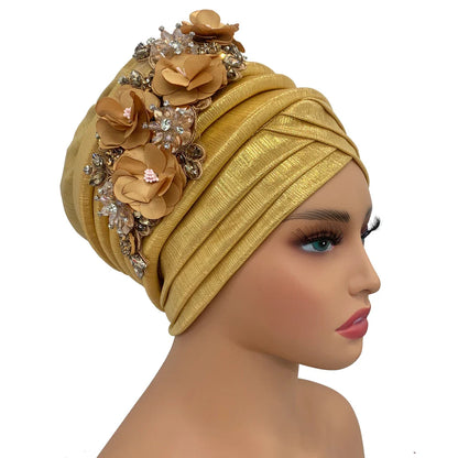 Elegant head wrap featuring high-quality broadcloth fabric, ideal for middle-aged women seeking stylish headcoverings.