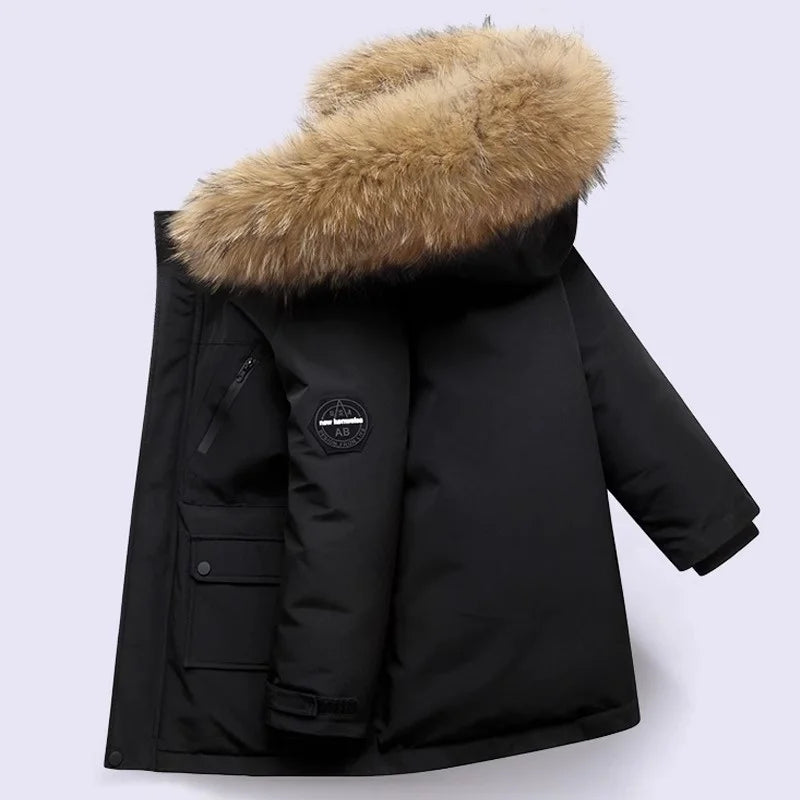 Premium quality padded parka coat designed for children, blending style and warmth for winter outdoor adventures.