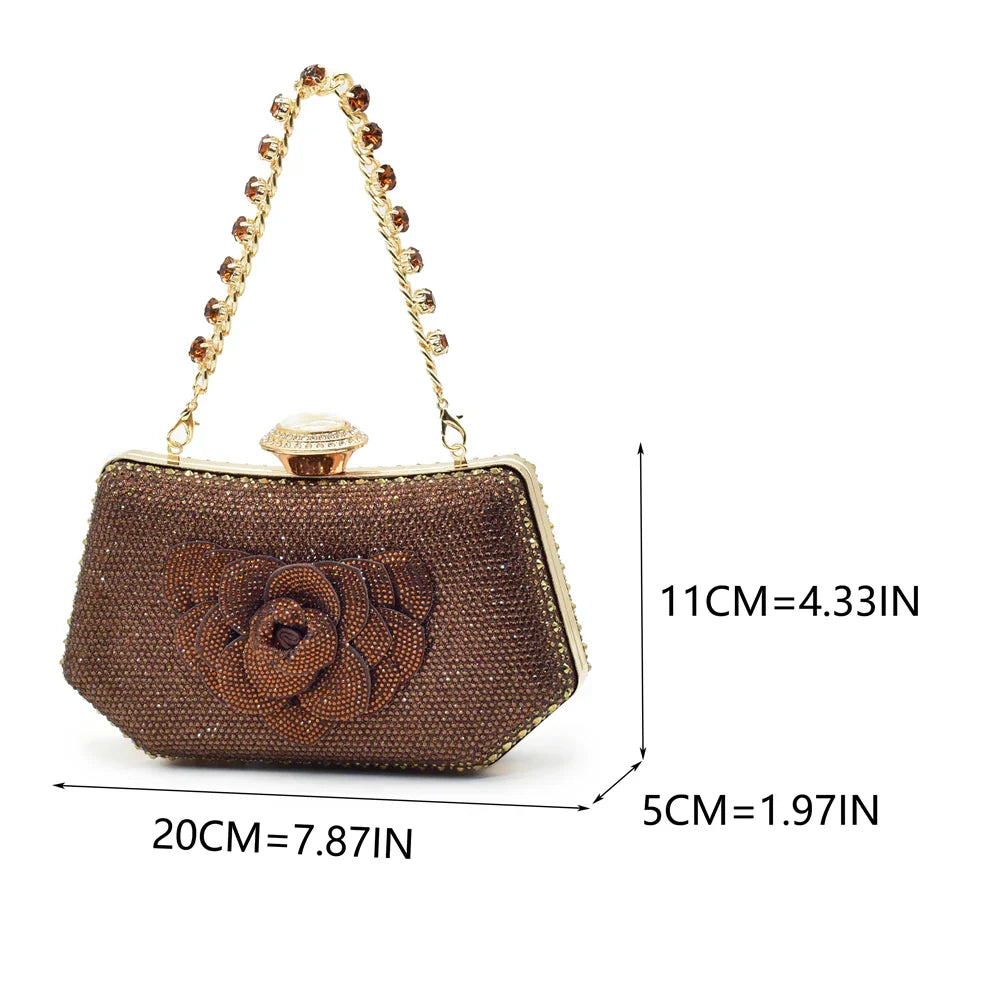 Stunning silver women's rhinestone shoes paired with a matching bag, perfect for special occasions and evening wear.