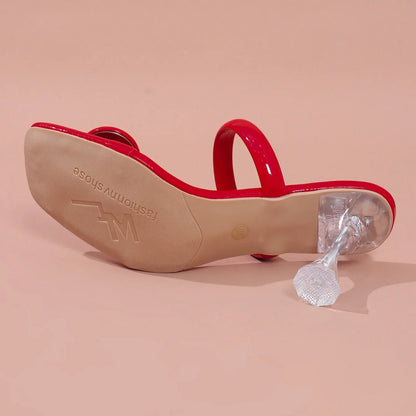 Chic and stylish high heel sandals featuring a delicate buckle strap design, ideal for dressy summer occasions.