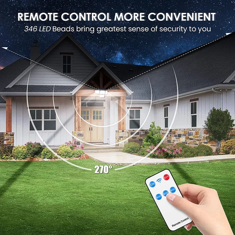 Close-up view of the luxurious ABS body of the 346 LED Solar Wall Light, showcasing its sleek finish and durable construction for outdoor use.