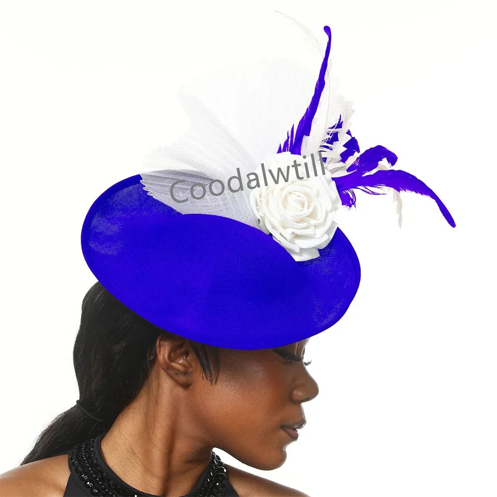 Sophisticated flower headpiece fascinator for women, ideal for weddings and formal events, showcasing timeless elegance.