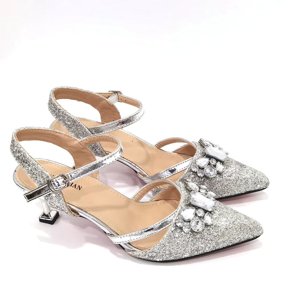 Stylish mid heel Women's Italian Peep Toe Mary Jane Pumps with a classy buckle strap, brought to you by Hot Trends Area.
