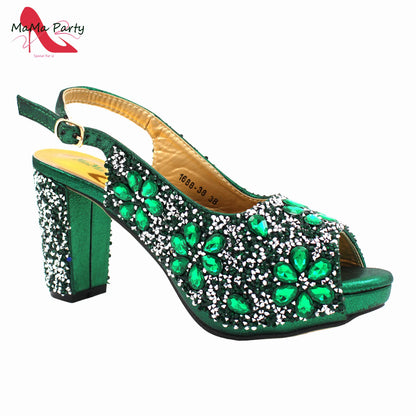 Luxury red peep toe sandals adorned with crystals, featuring a buckle strap, ideal for elegant occasions.