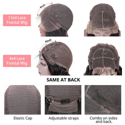 14 Inch Short Curly Bob Wig made from 100% Human Hair, featuring Deep Wave texture and a luxurious 13x4 lace frontal design.