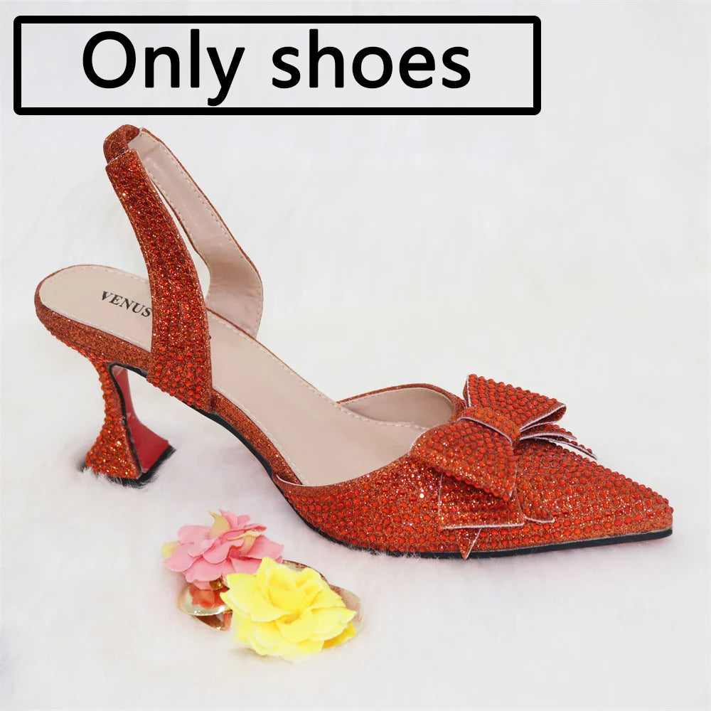 Luxury women's purple embellished pointed toe pumps, perfect for elegant occasions such as weddings and parties, size range 37-43.