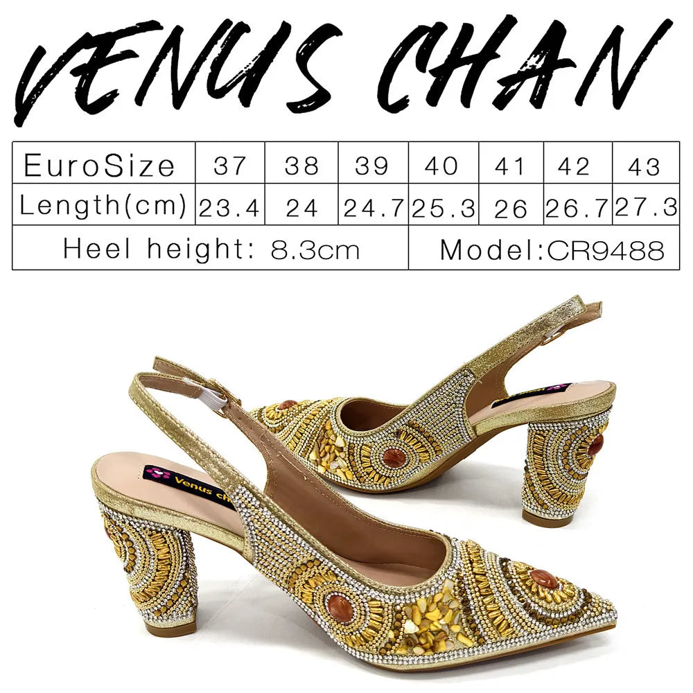 Luxurious pointed toe pumps and handbag set for women, featuring elegant slingbacks, designed with a stunning metal handle, perfect for upscale occasions.