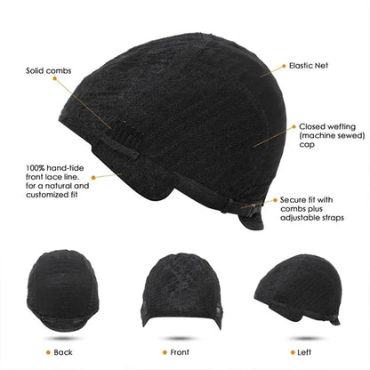 Close-up view of a luxury Remy deep wave pixie cut wig made from Brazilian human hair, highlighting the intricate curly patterns and quality craftsmanship, ideal for a fashionable look.