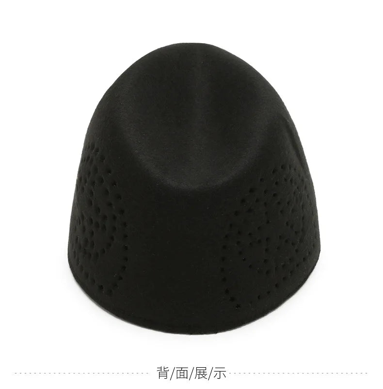 Stylish red Eid prayer cap for women featuring intricate geometric patterns, ideal for festive celebrations.