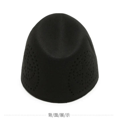 Stylish red Eid prayer cap for women featuring intricate geometric patterns, ideal for festive celebrations.