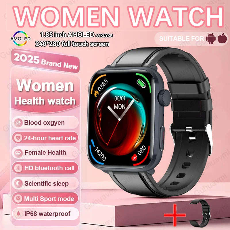 Fashionable women's smart watch with a fine steel band, perfect for tracking fitness activities and health metrics in style.