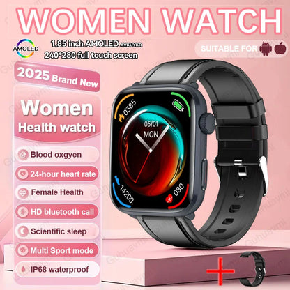 Fashionable women's smart watch with a fine steel band, perfect for tracking fitness activities and health metrics in style.