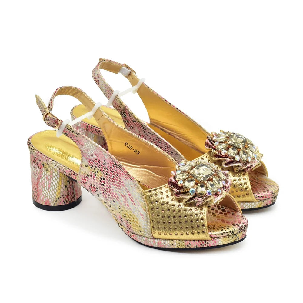 Chic Italian handbag showcased with high heels, embodying a fashion-forward style for upscale occasions.