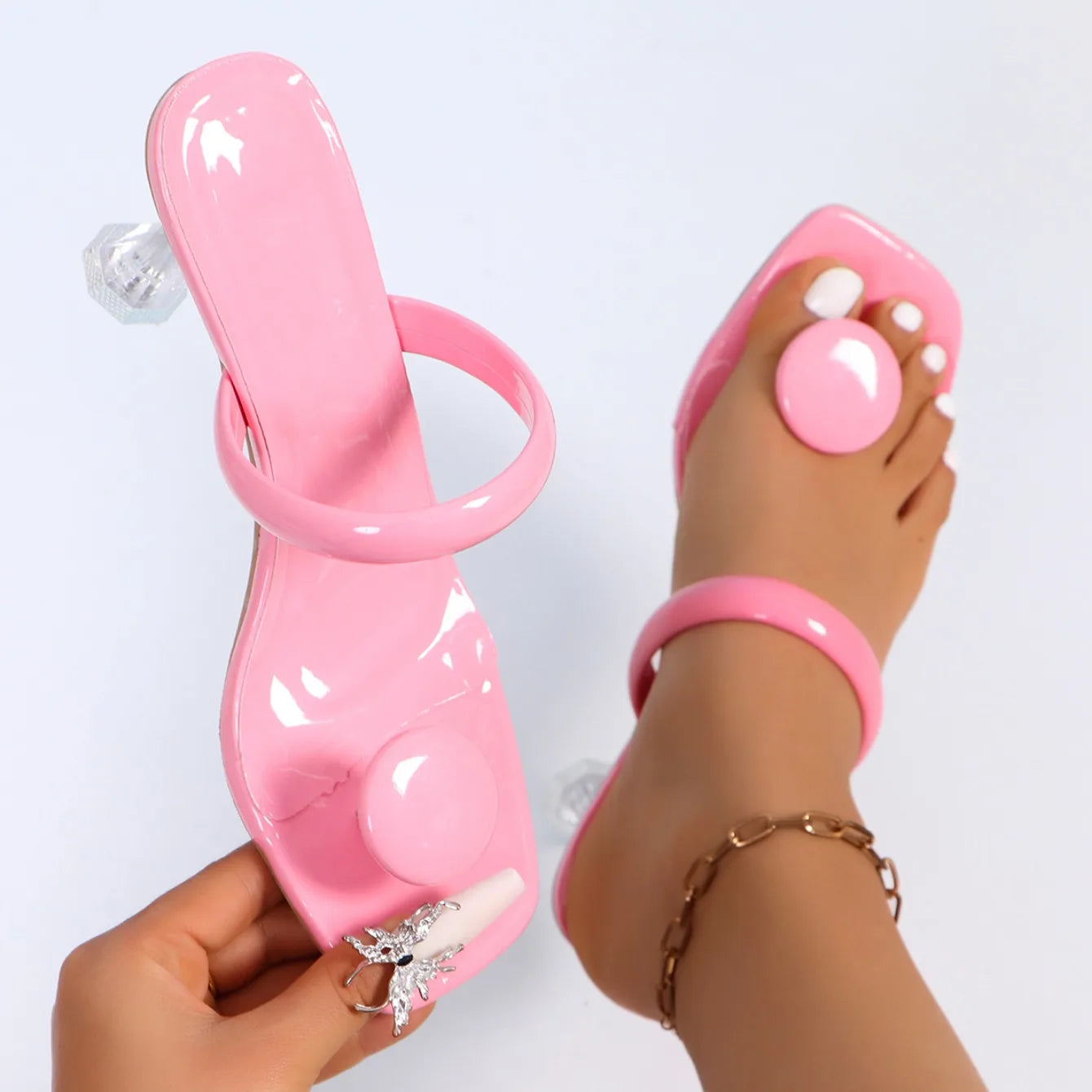 Stylish high heel sandals with thin heel and ankle strap, crafted for sophisticated women seeking elegance and comfort.