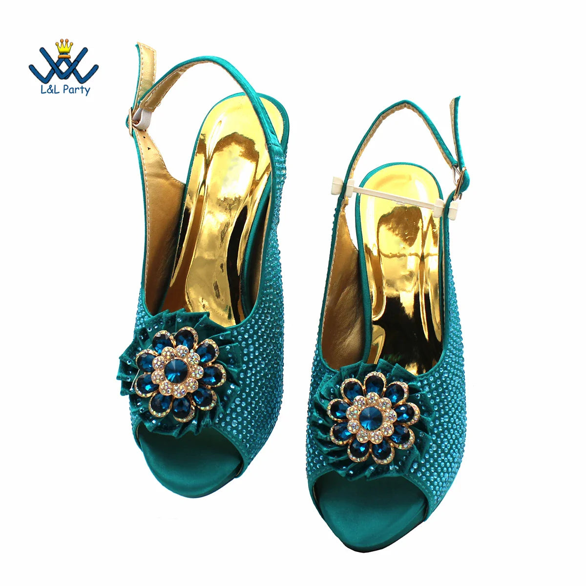 Elegant magenta peep toe party pumps for women featuring stunning crystal detail.