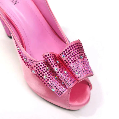 Sophisticated peep toe high heels in vibrant yellow, featuring a strange style heel offering comfortable elevation for special occasions.