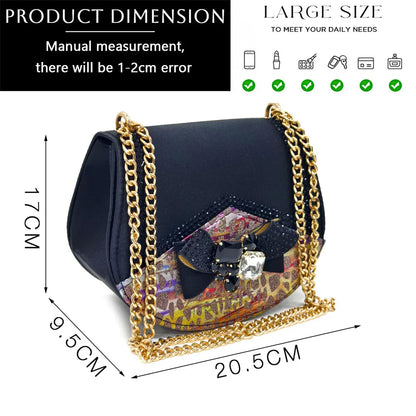 Glamorous handbag set with a buckle strap closure, showcasing exquisite bling details for a sophisticated look at formal events.