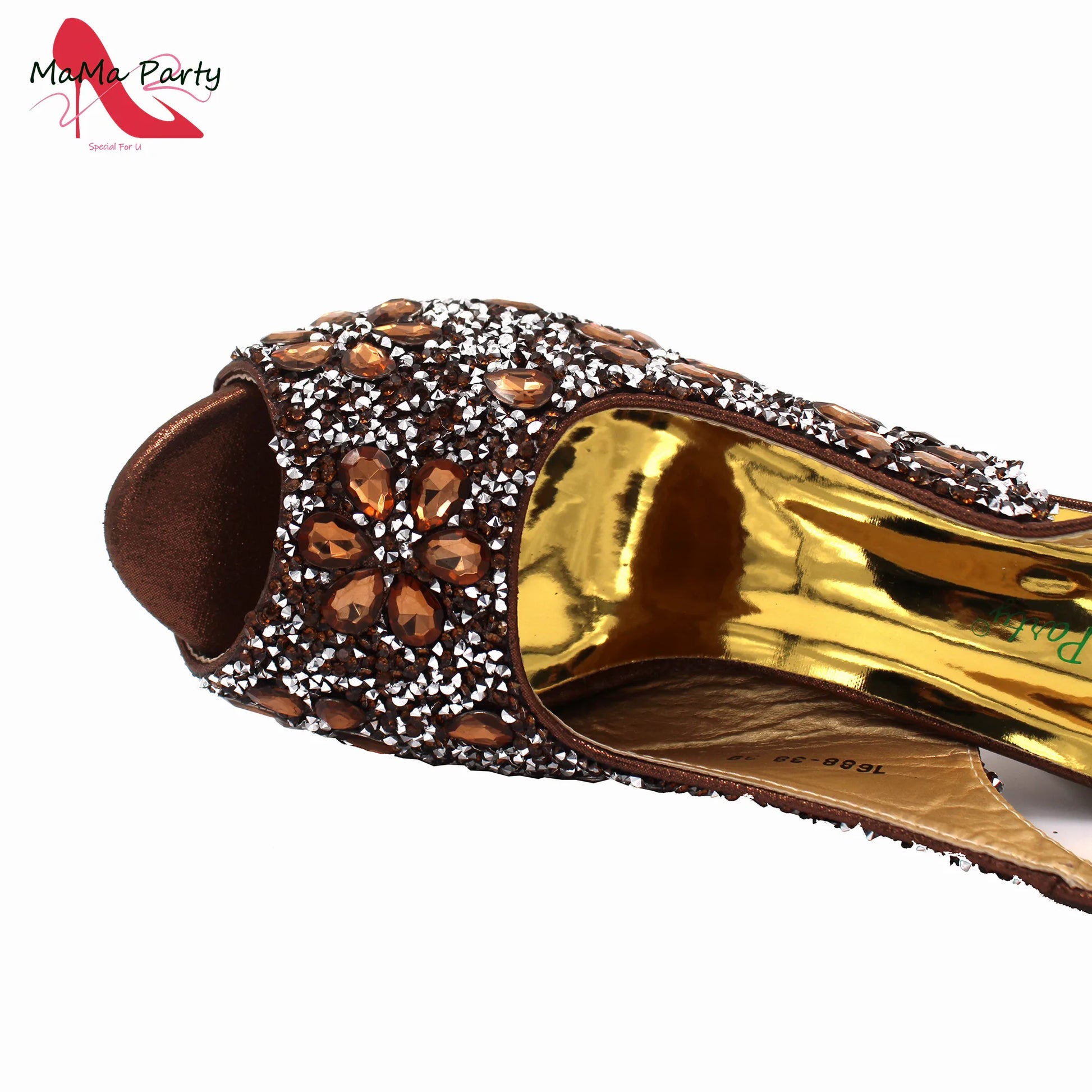 Elegant matching bag set featuring a luxurious crystal design alongside red peep toe sandals, ideal for stylish women.