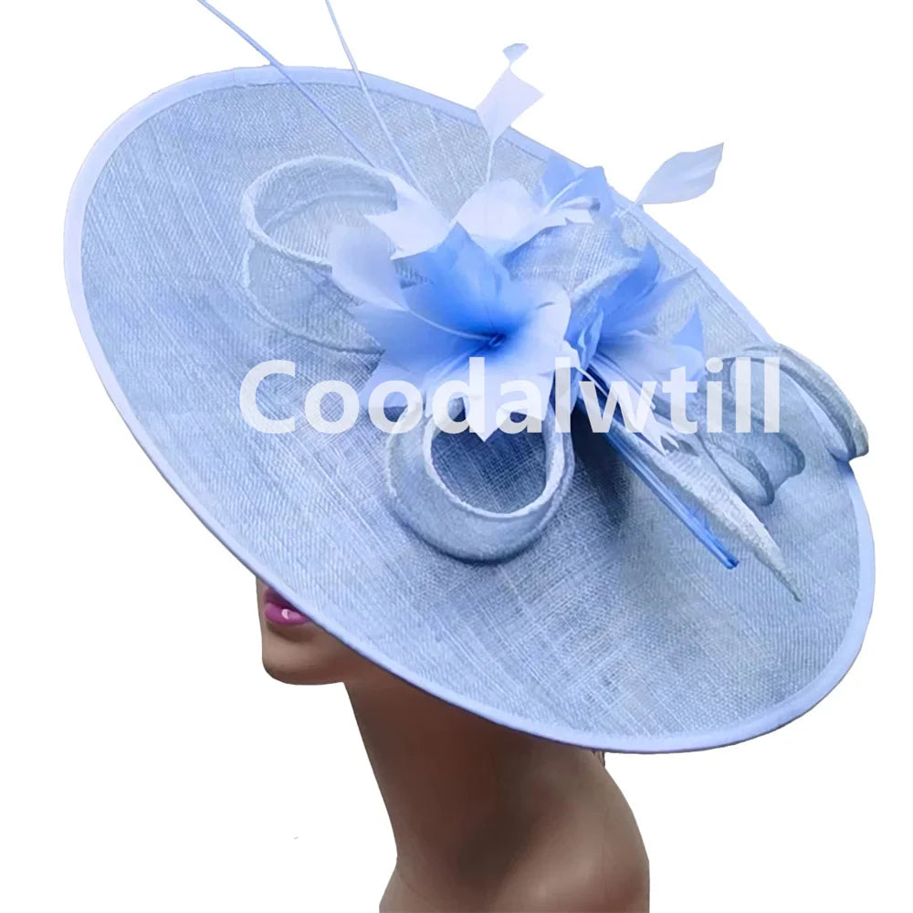 Graceful solid linen fascinator hat designed for women, ideal for formal occasions, showcasing refined craftsmanship and elegance.