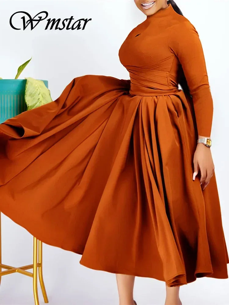 Elegant Wmstar Plus Size Women's African Dress featuring a stunning Dashiki Ankara design, perfect for upscale parties and special occasions.