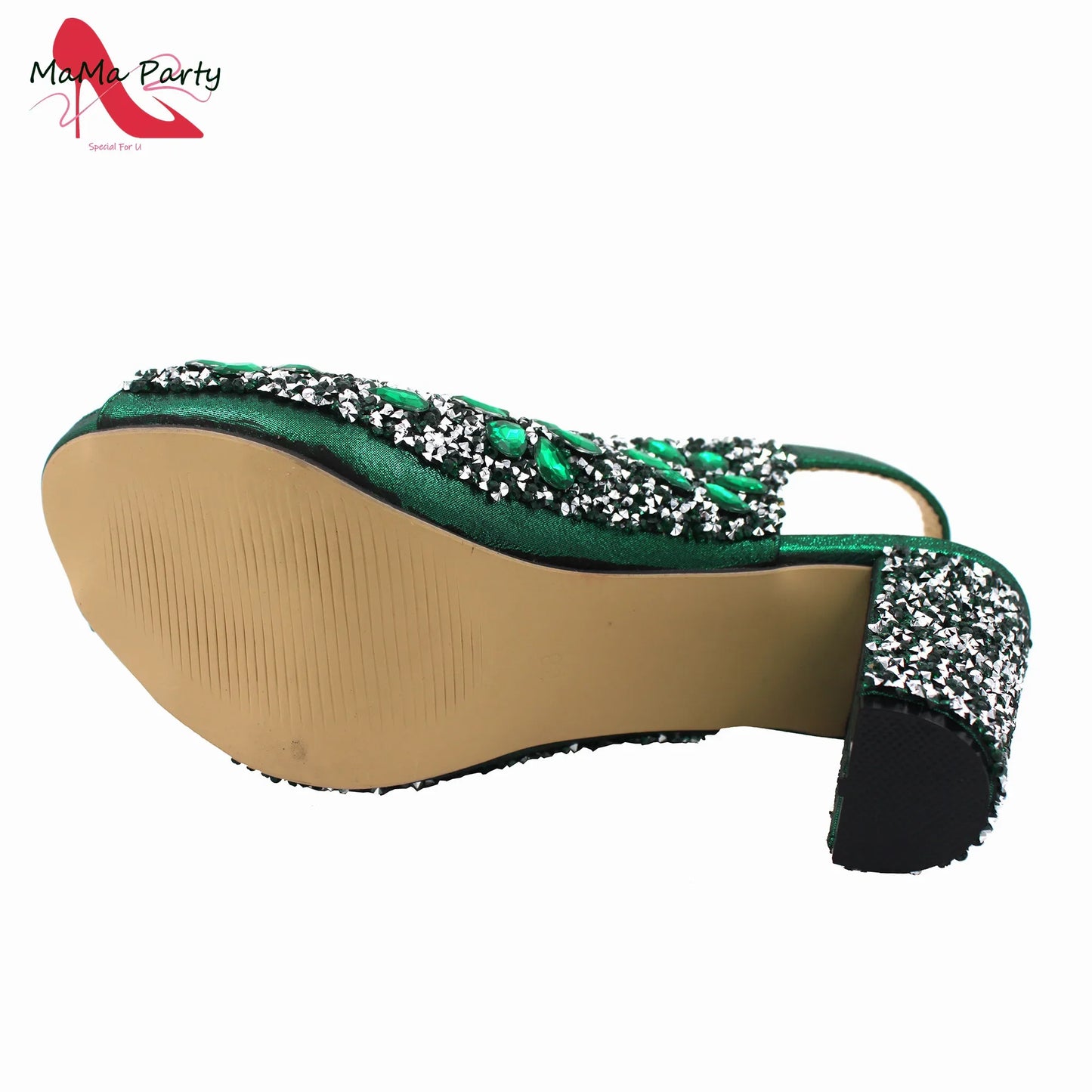 Coordinating bag set designed to complement luxury crystal shoes, perfect for stylish women's ensembles.