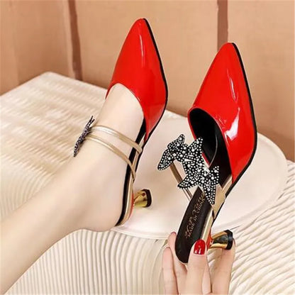Stylish pointed toe party shoes with a unique design, elevating any outfit for elegant occasions.