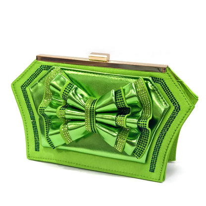 Chic Green Shoe and Bag Set by Venus Chan, Exuding Sophistication and Glamour for Women, Ideal for Summer and Autumn Celebrations.