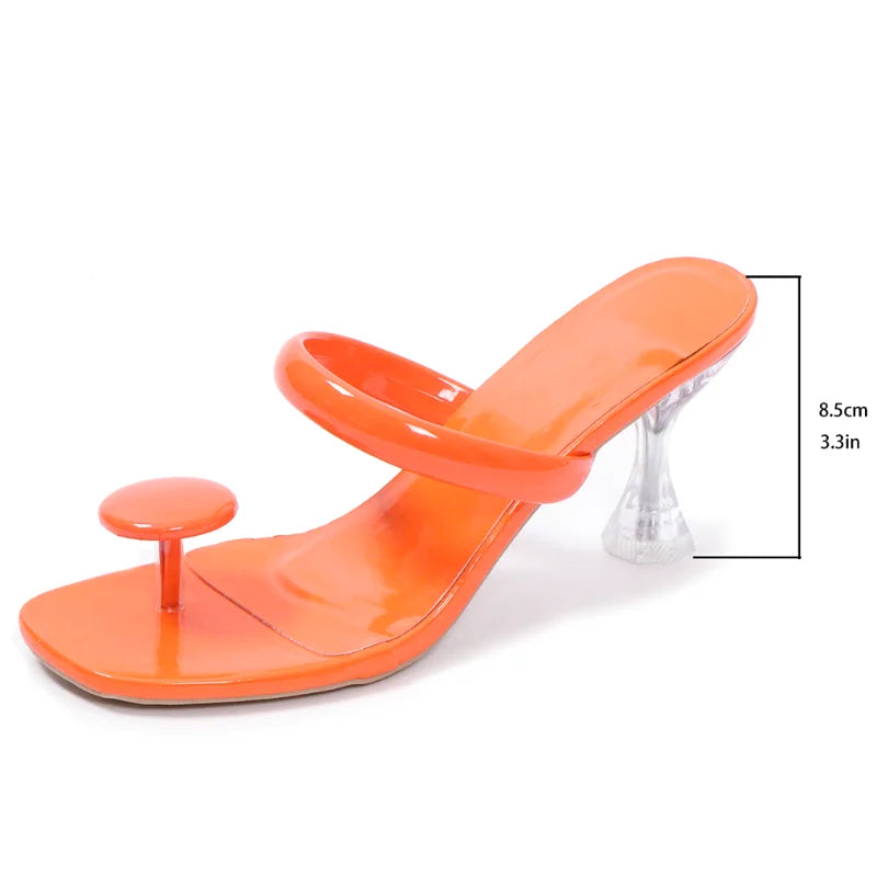 Sophisticated women's high heel sandals featuring a narrow band design and ankle buckle strap, crafted from luxurious PU material, perfect for summer parties and elegant occasions.