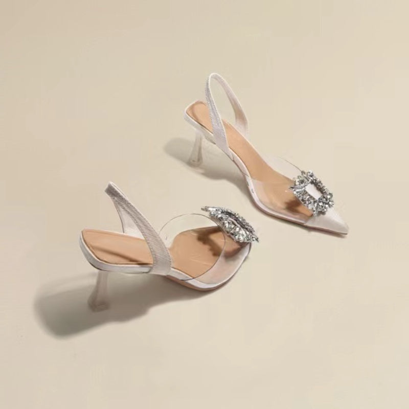 Elegant BCEBYL Women’s High Heel pumps showcasing a stunning crystal embellishment for a stylish party look.