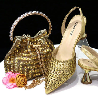 Chic Handbag from Venus Chan, coordinating with Green Diamond High Heels, Ideal for Parties and Weddings.