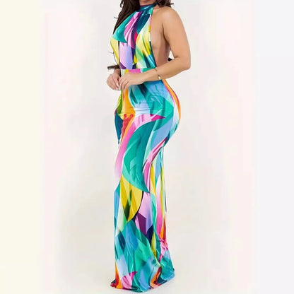 Chic halter neck dress for women with a sophisticated sleeveless silhouette, ideal for showcasing refined European fashion.