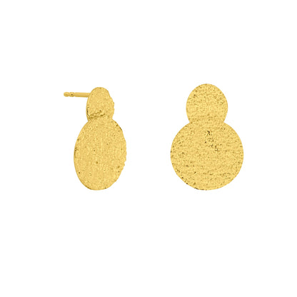 Gold textured link stud