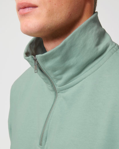 Wide range of size options for the unisex organic boxy quarter zip sweatshirt, from XXS to 3XL, promoting inclusivity and contemporary fashion.