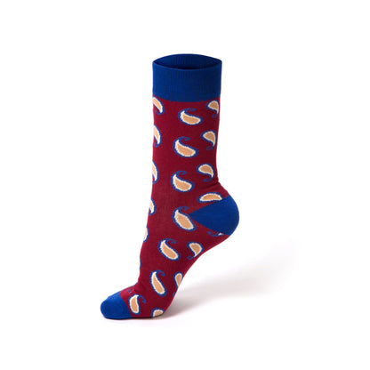 Luxury Paisley Organic Cotton Socks by Sock Geeks - Exquisite design featuring classic paisley pattern in rich colours, ideal for size 7-11 UK, showcasing superior quality craftsmanship.