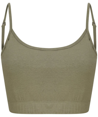 Detailed view of the fabric blend of the cami top, featuring 48% regenerated cotton and 47% recycled polyester for eco-friendly luxury.