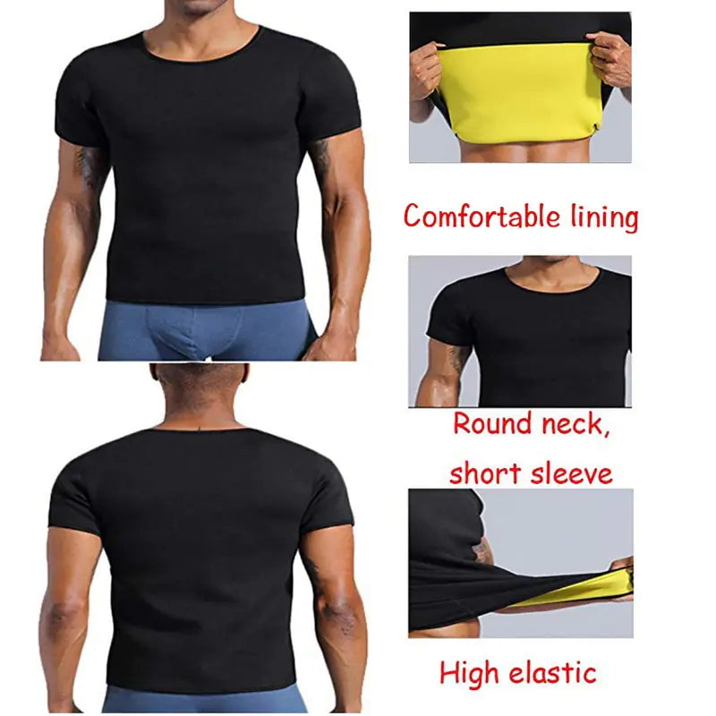 Stylish black body shaper t-shirt with high elasticity and comfortable lining, designed for ultimate support during workouts, symbolising luxury fitness apparel.