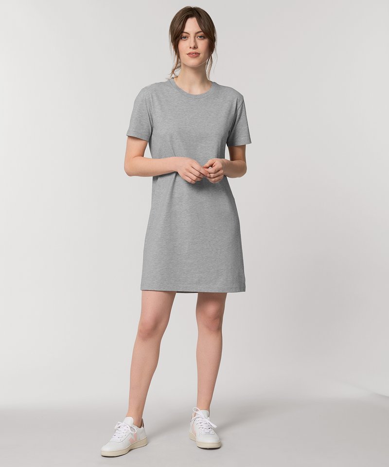 Eco-friendly organic cotton t-shirt dress for women, exuding casual elegance and comfort.