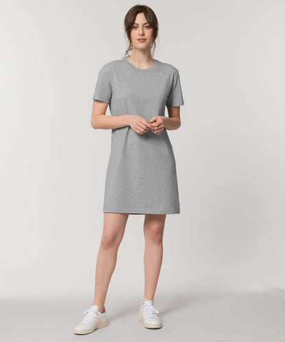 Eco-friendly organic cotton t-shirt dress for women, exuding casual elegance and comfort.