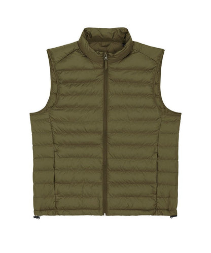 Stylish men's puffer bodywarmer in a contemporary design, perfect for adding a luxurious layer of warmth to any outfit while prioritising sustainability.