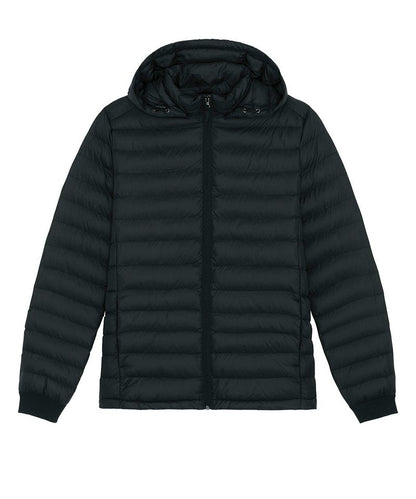 Chic Men's Puffer Jacket Crafted from 100% Recycled Polyester with Versatile Removable Hood - Earth Wardrobe Collection