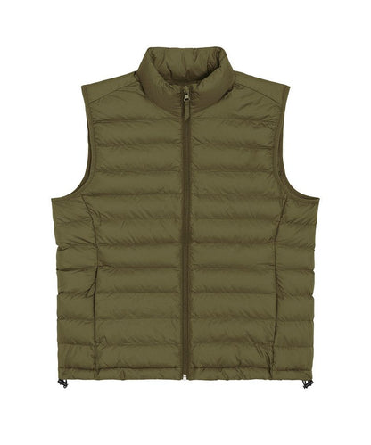 Chic sleeveless jacket for women, designed with a focus on comfort and style, crafted from recycled materials.
