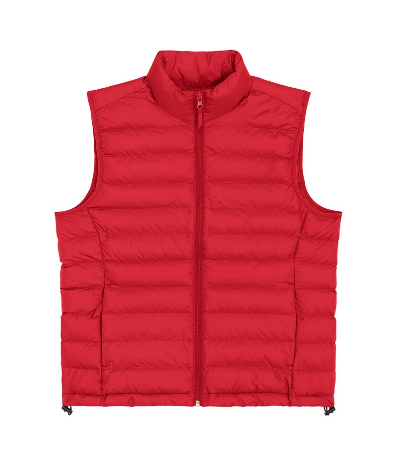 Elegant sleeveless jacket made from 100% recycled polyester, featuring a lightweight puffer style perfect for transitional weather.