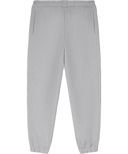 Close-up of luxurious heavyweight organic cotton fabric, showcasing the soft drape and quality 400 gsm texture of the unisex sweatpants.