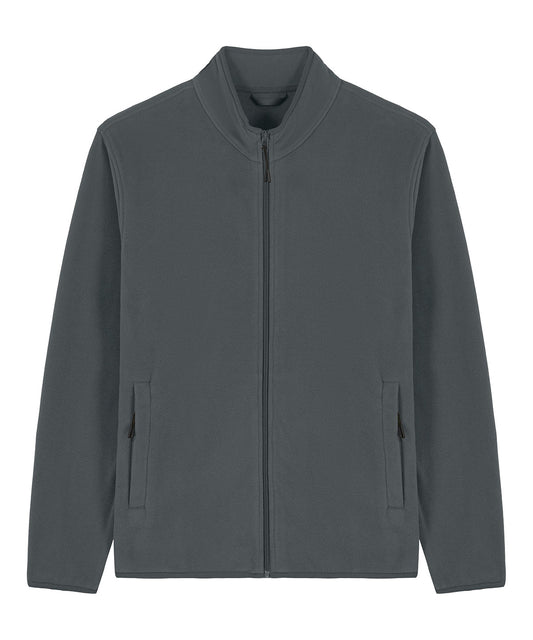 Luxurious recycled polyester fleece jacket for men, showcasing a soft, anti-pill finish and elegant design.
