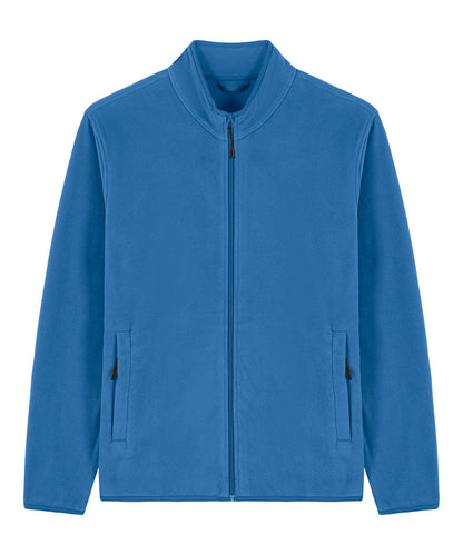 Men wearing a fashionable recycled polyester fleece jacket, ideal for outdoor adventures, featuring multiple colour options.