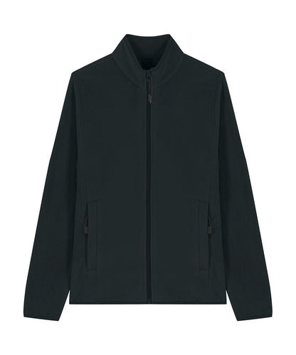 Elegant close-up of the Women's Fleece Jacket made from 100% recycled polyester, highlighting its sustainable craftsmanship and smooth finish.