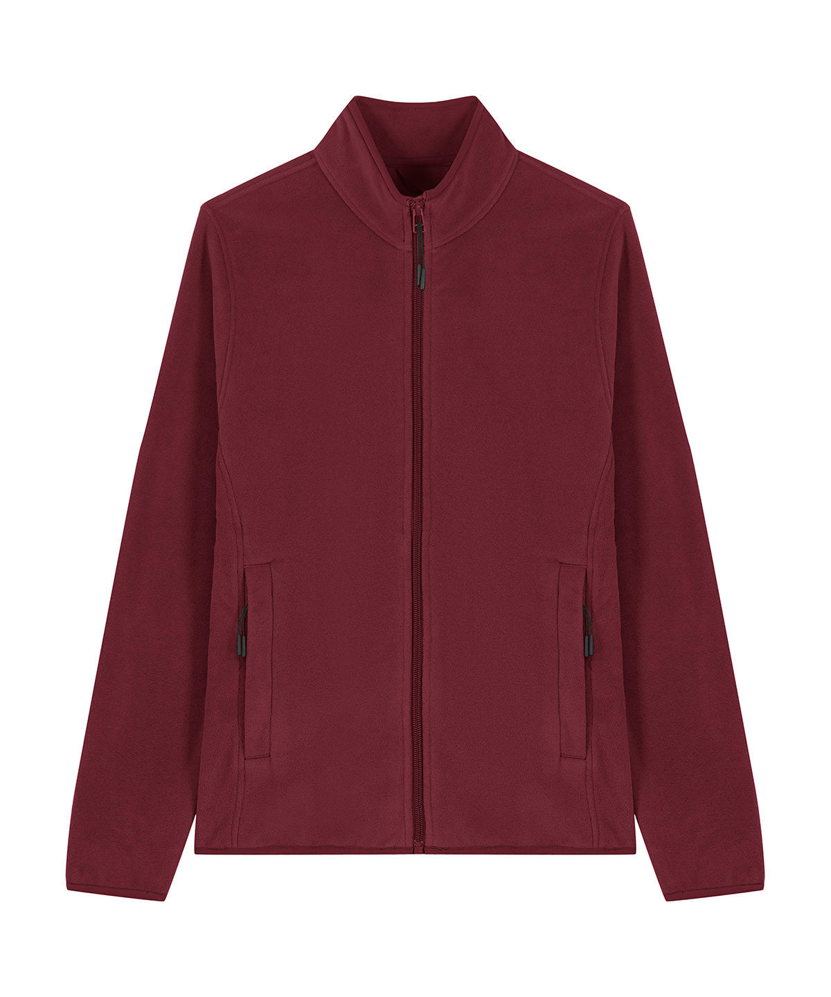 Sustainable and stylish Women's Fleece Jacket layered for winter fashion, made from post-consumer plastic bottles, perfect for eco-conscious wearers.