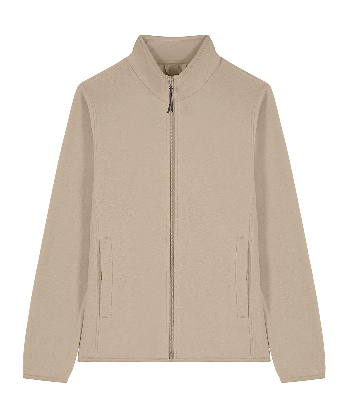 Luxurious women's recycled polyester fleece jacket in rich colour, designed for sustainable fashion and warmth in winter layering.