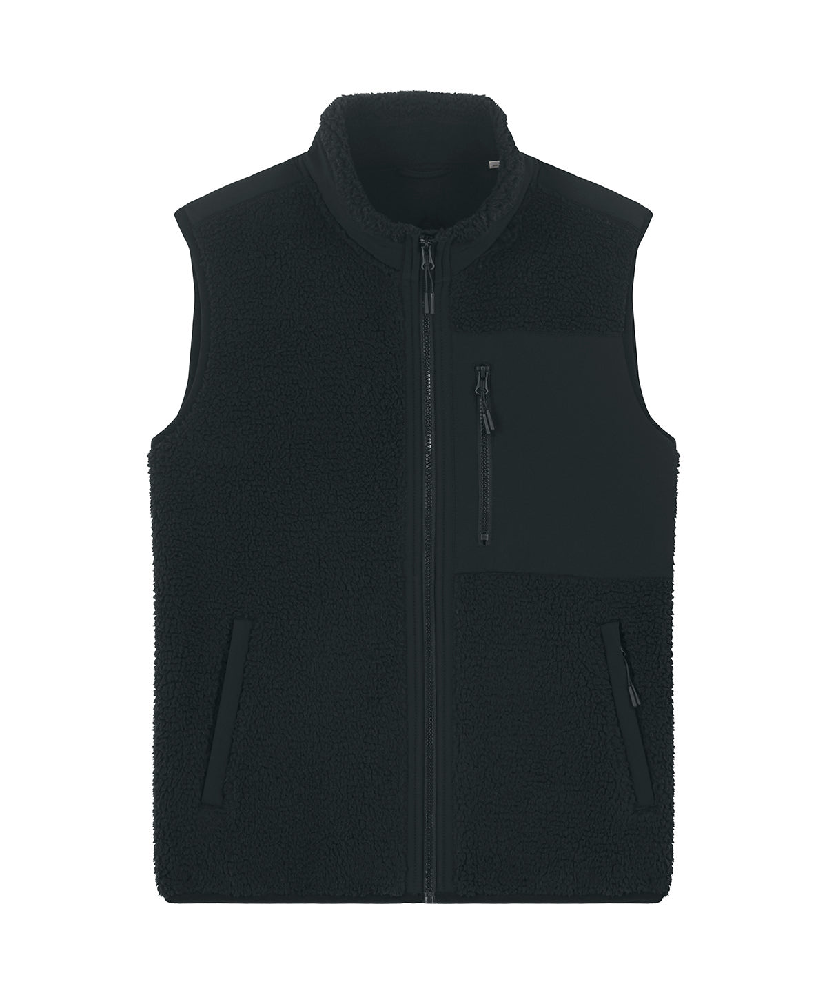 Luxurious unisex recycled sherpa fleece bodywarmer by Earth Wardrobe, perfect for eco-conscious adventures.