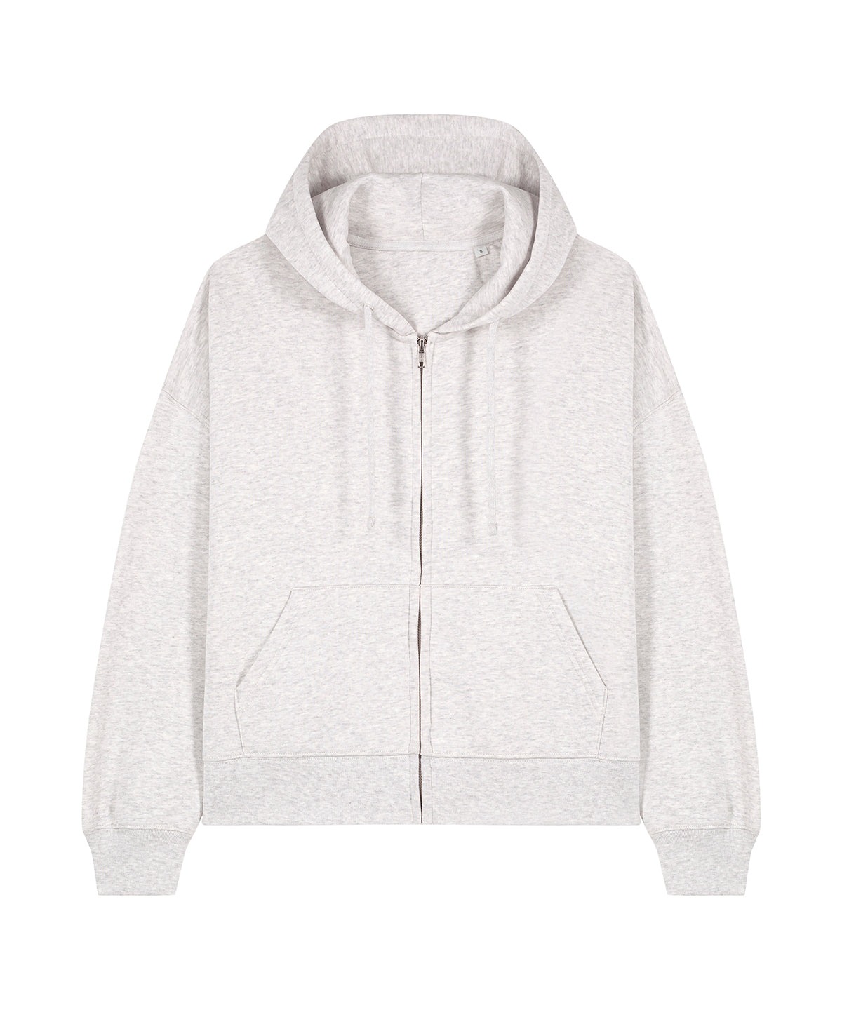 Luxury organic cotton hoodie for women featuring dropped shoulders and a tailored medium fit, perfect for casual elegance.